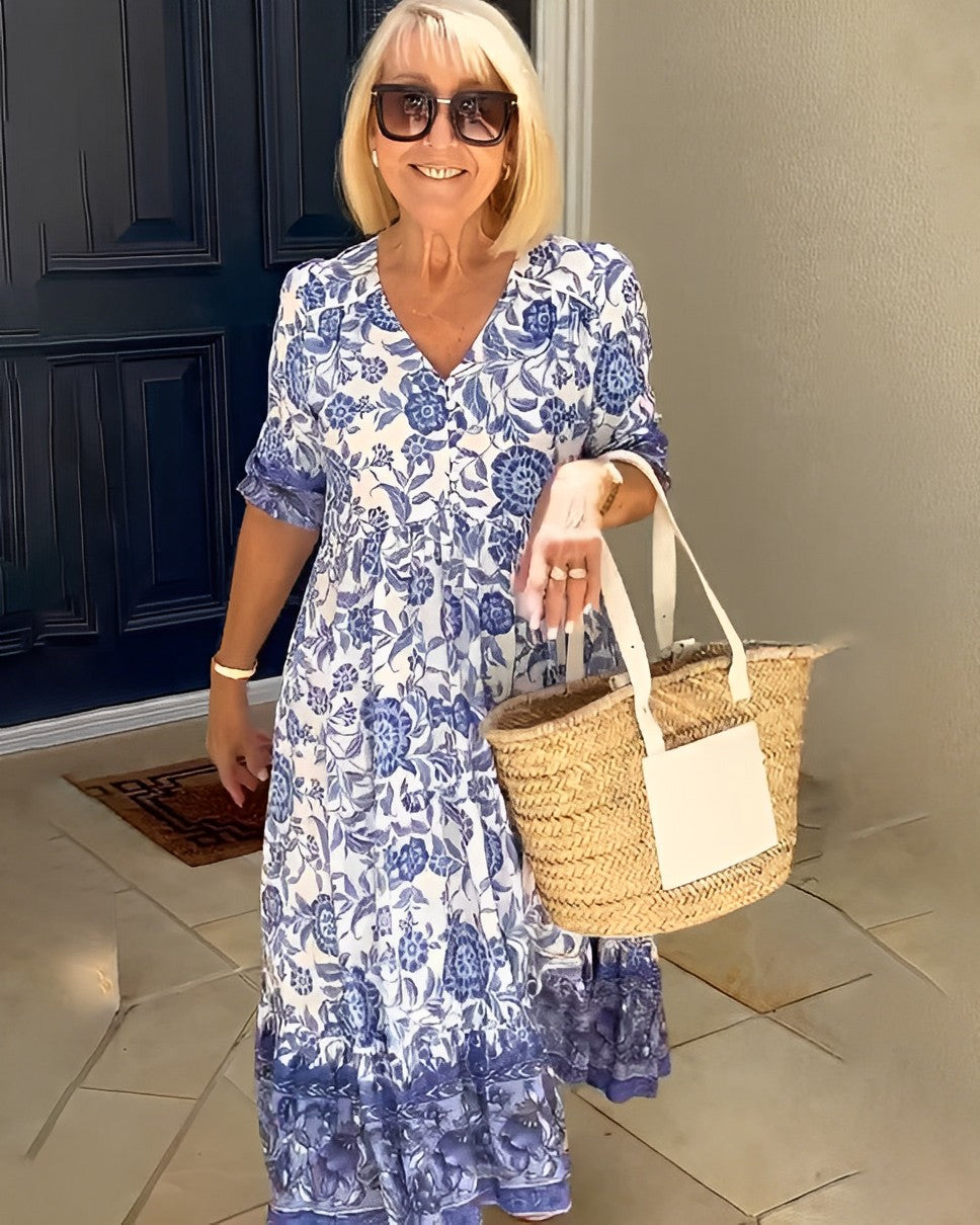 Annabel | Graceful V-Neck Floral Dress