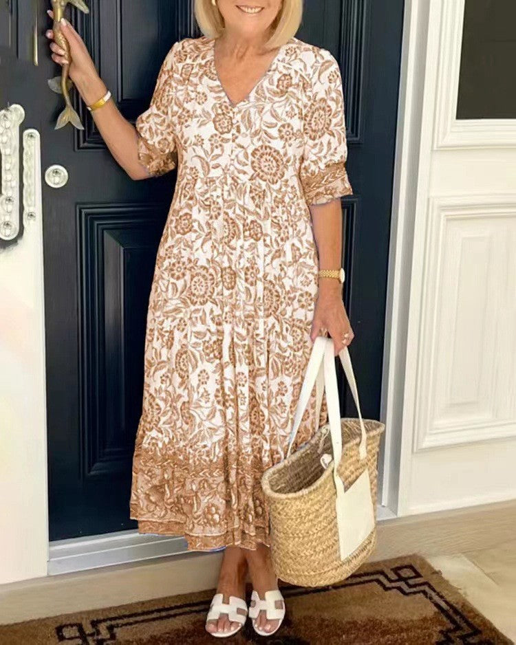 Annabel | Graceful V-Neck Floral Dress