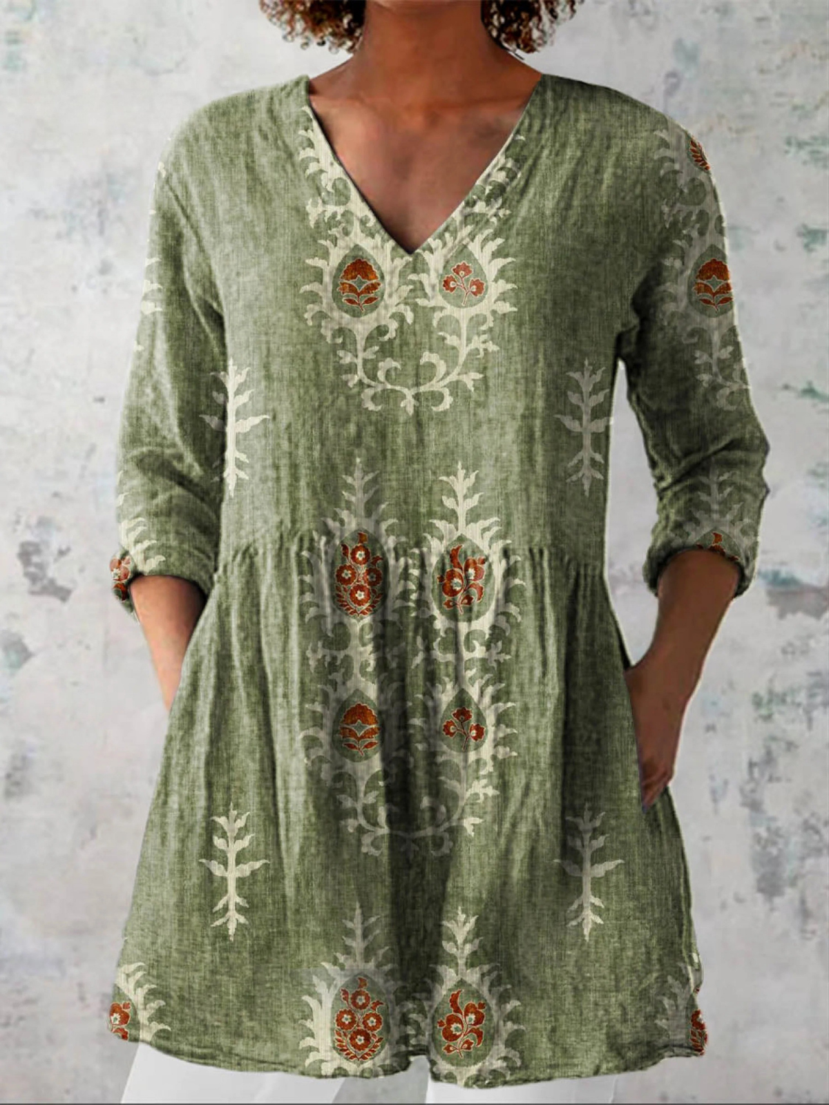 Boudica | Long V-Neck Blouse