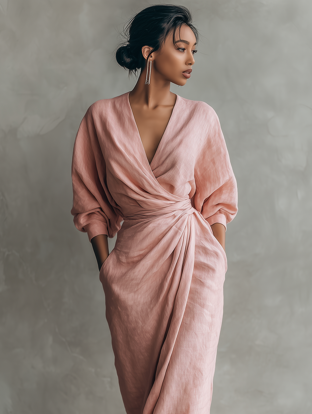 Dolores | Linen Maxi Dress V-Neck