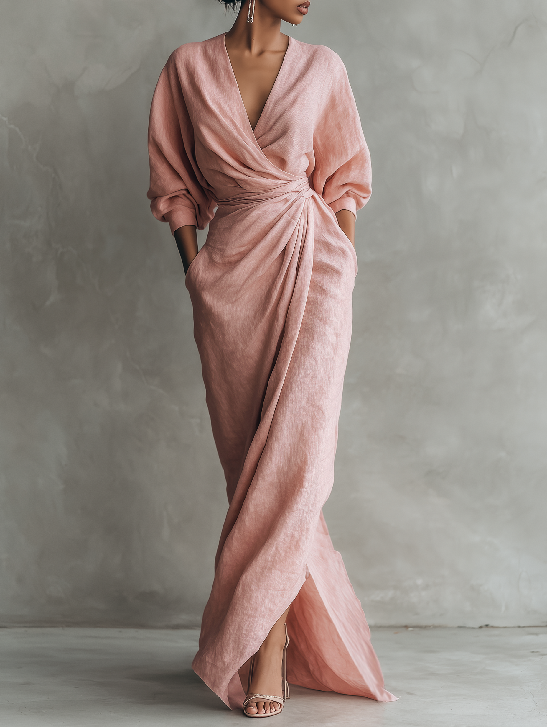 Dolores | Linen Maxi Dress V-Neck