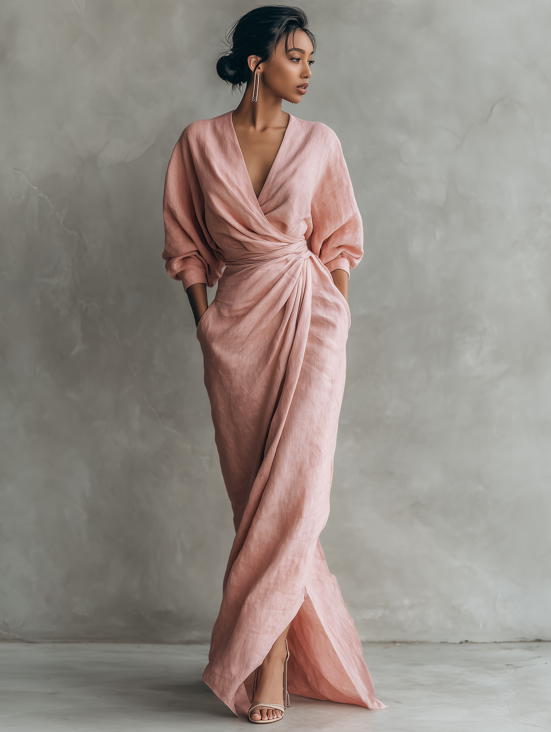 Dolores | Linen Maxi Dress V-Neck