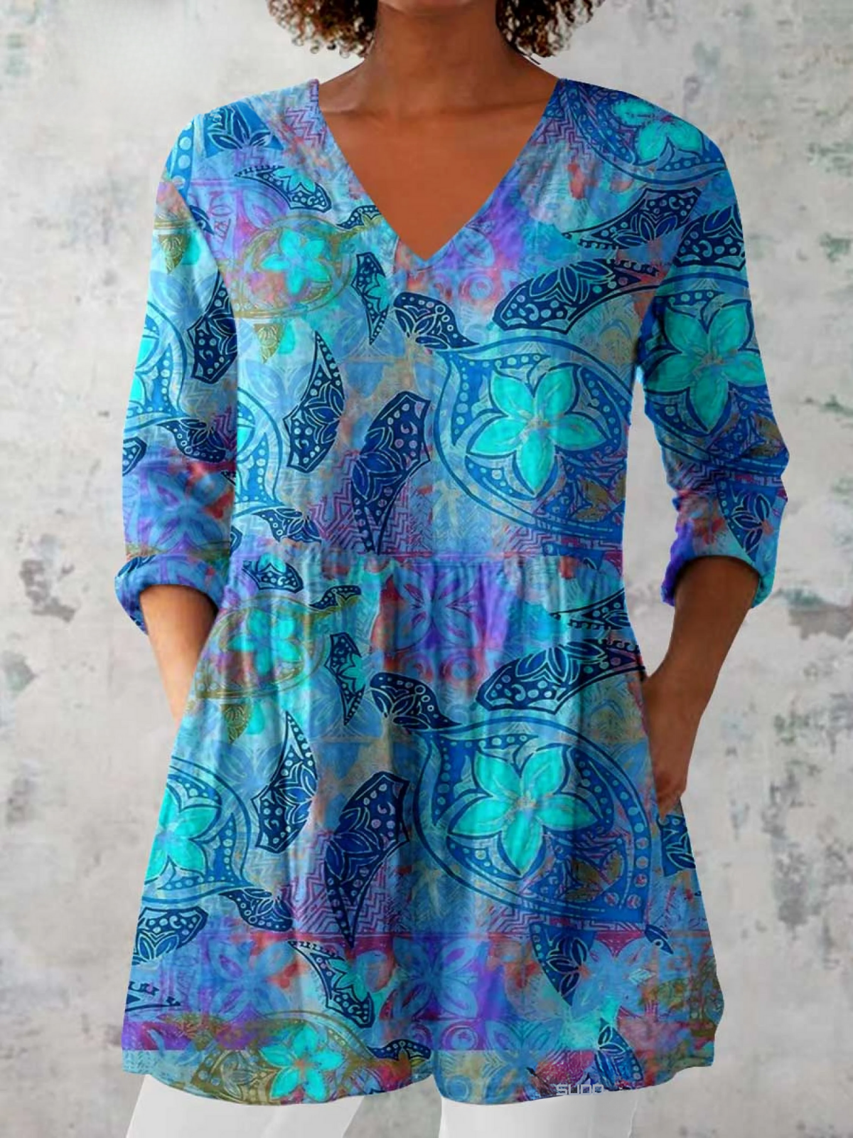 Ellianna | Long V-Neck Blouse