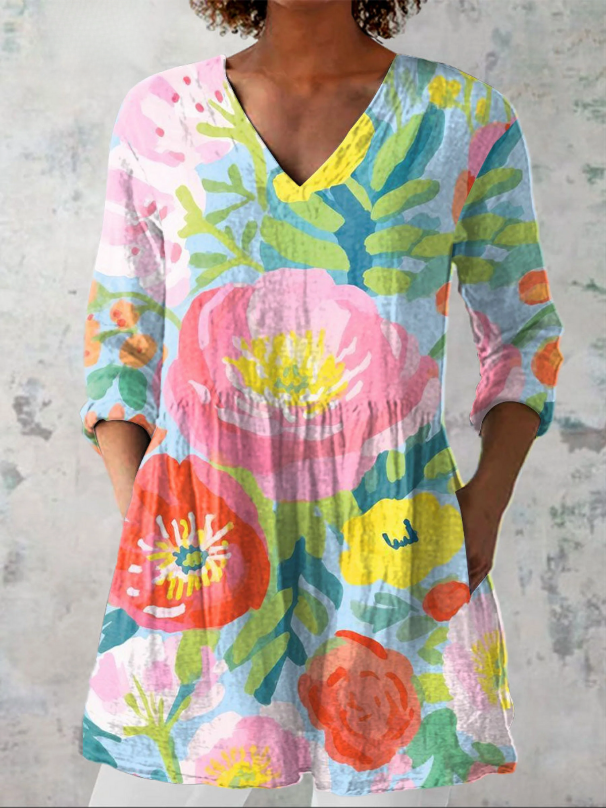 Brenna | Long V-Neck Blouse