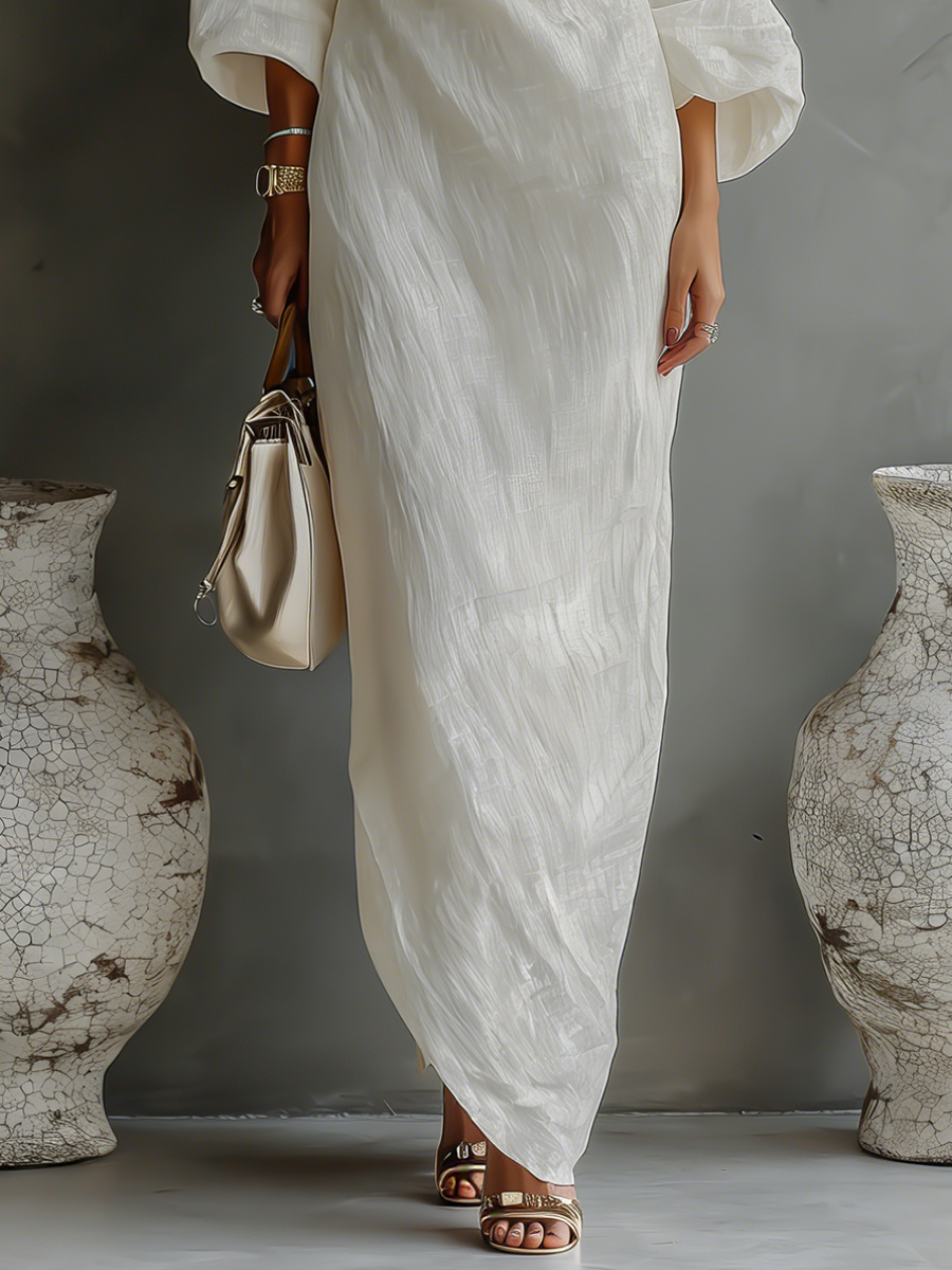 Myra | Off-Shoulder Linen Maxi Dress