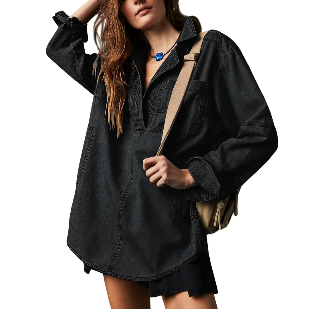 Joss | Tunic Top Chic V-Neck Denim