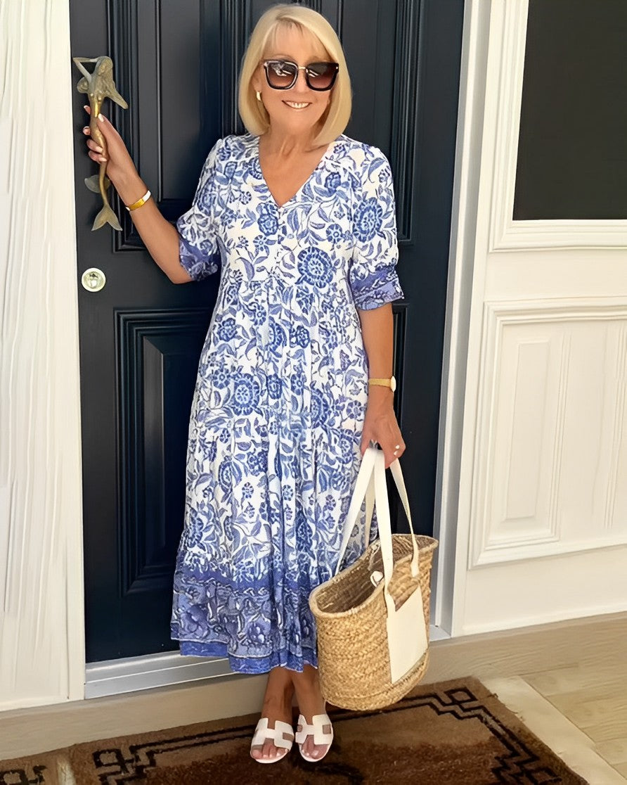 Annabel | Graceful V-Neck Floral Dress