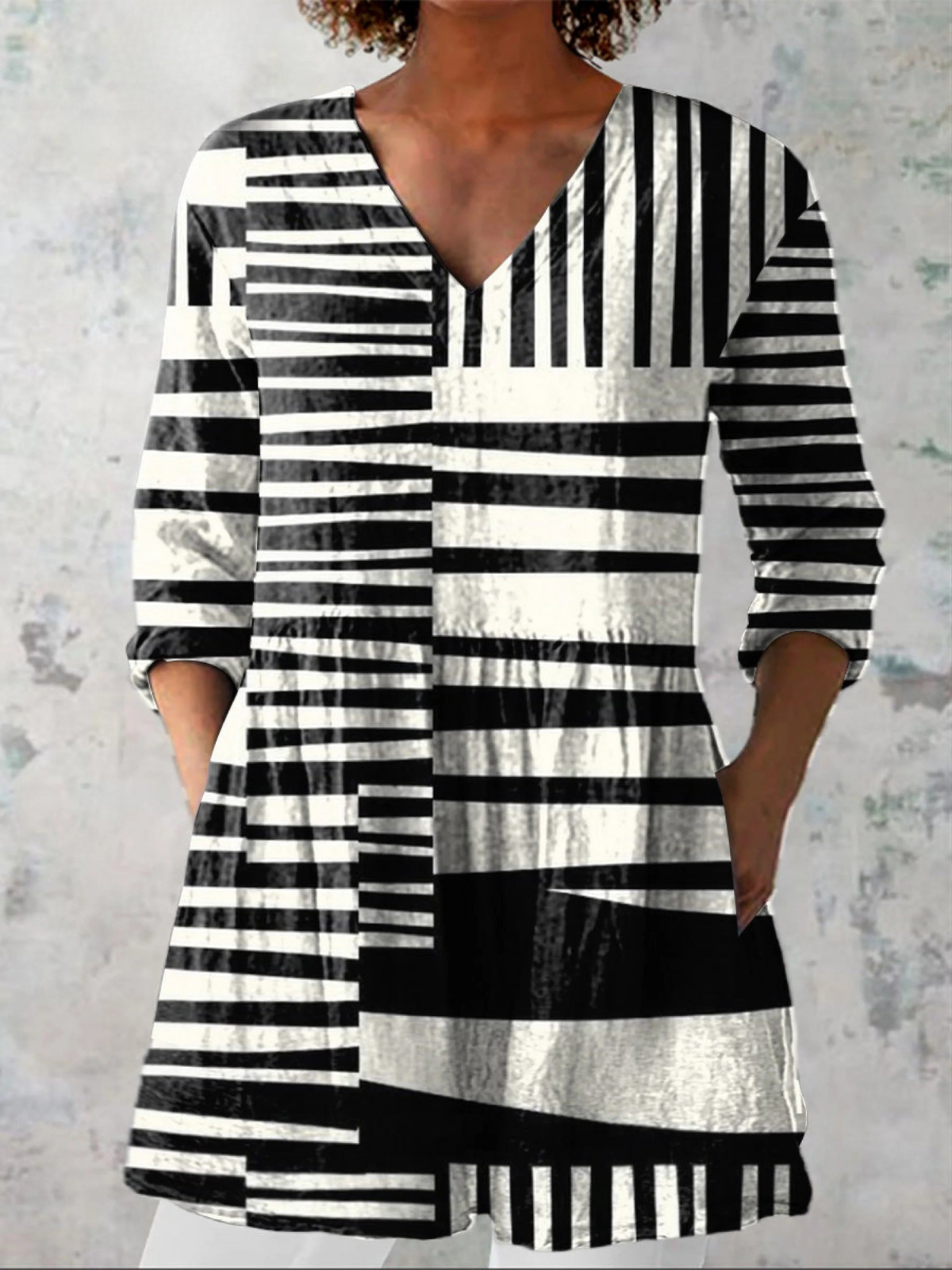 Giavonna | Long V-Neck Blouse