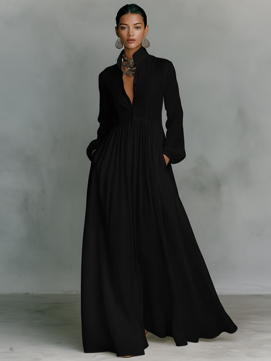 Gwendolyn | Patchwork Linen Maxi Dress