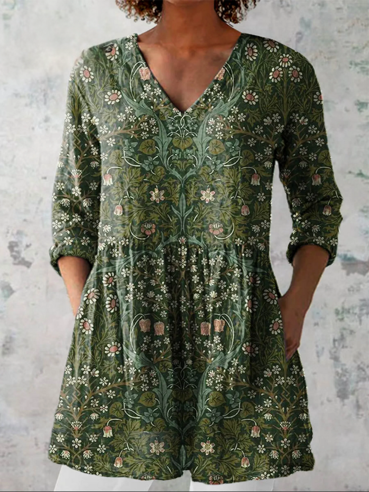 Hudson | Long V-Neck Fluid Blouse