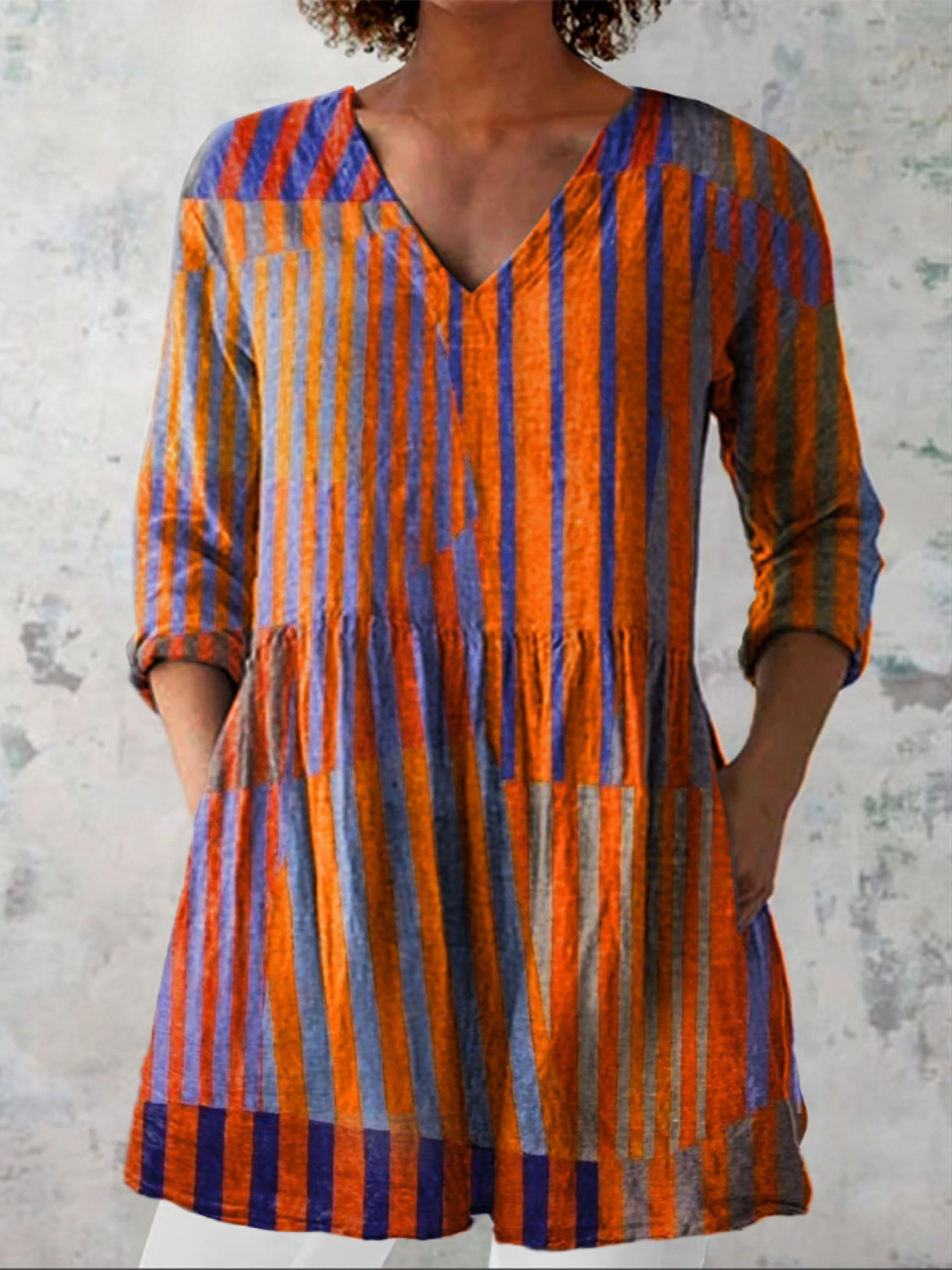 Briseis | Long V-Neck Flowy Blouse