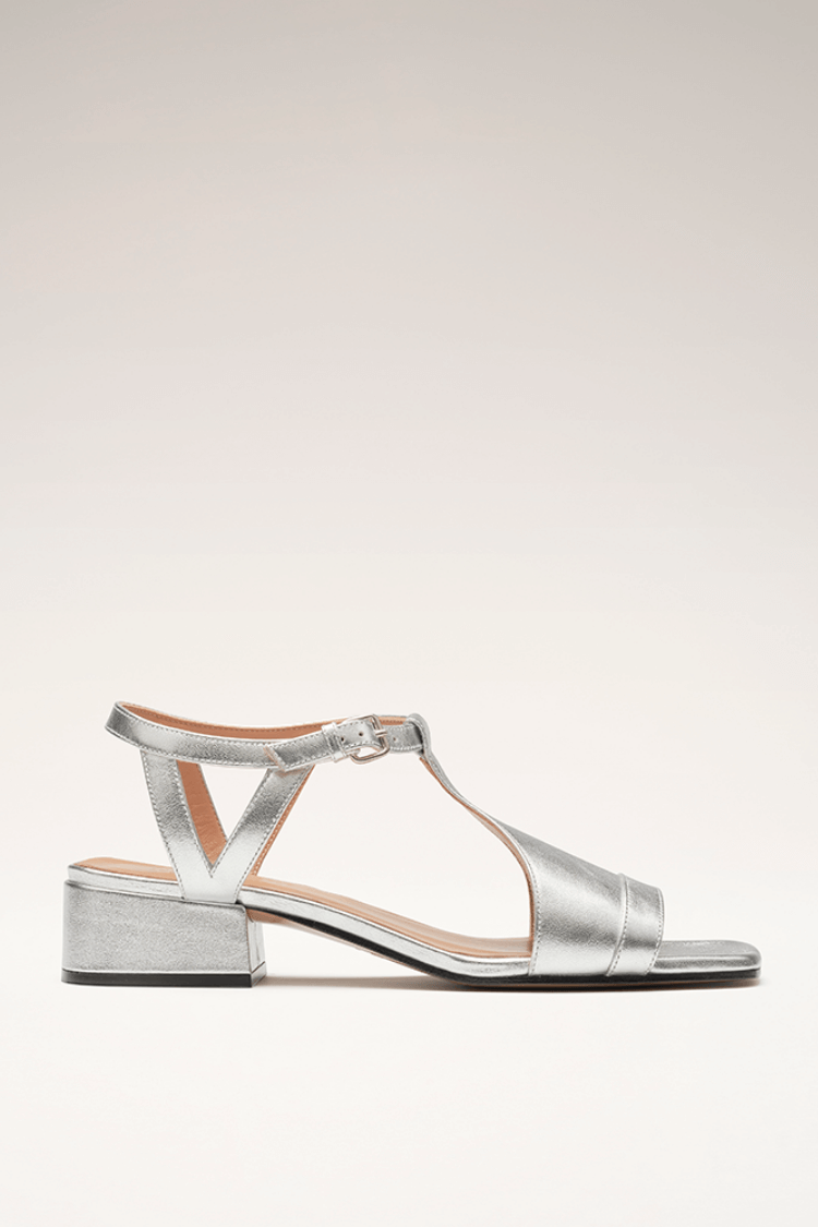 Zenobia | Silver Metallic Strap Sandals