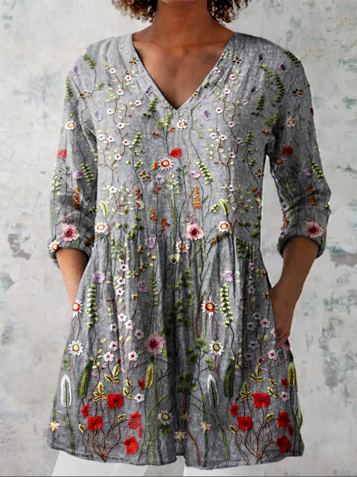 Phaedra | Long V-Neck Blouse