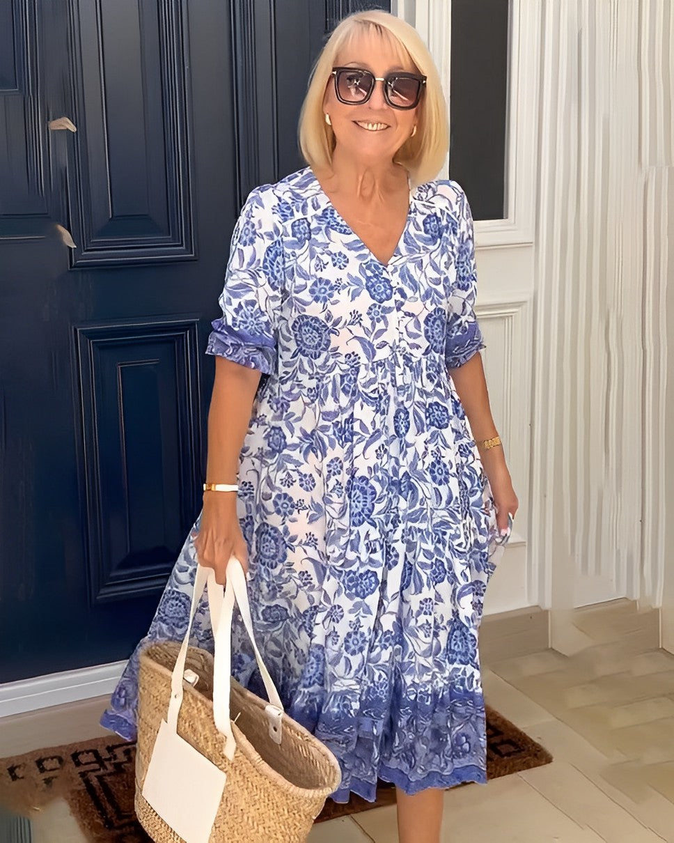 Annabel | Graceful V-Neck Floral Dress