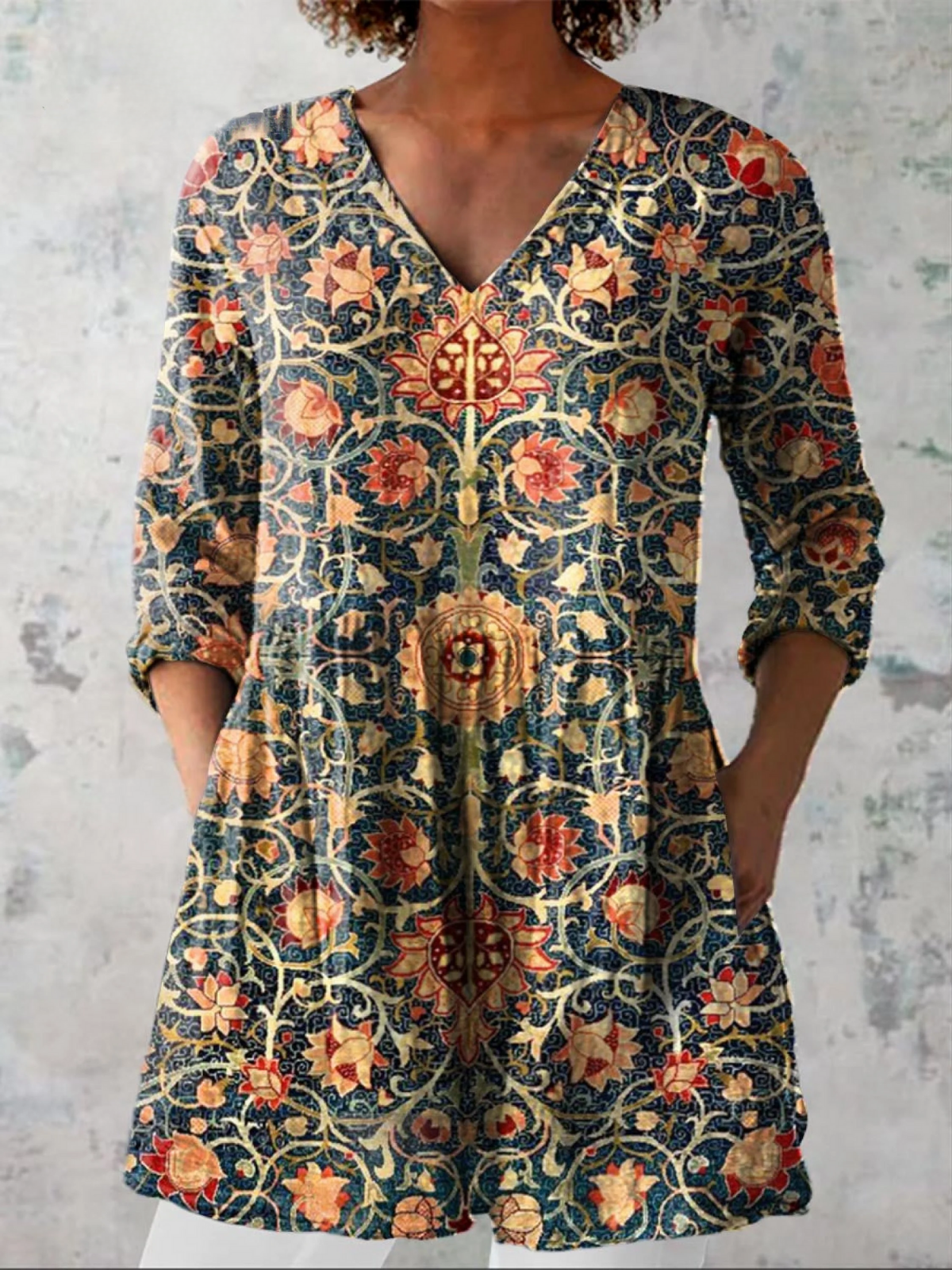 Taylin | Long V-Neck Blouse