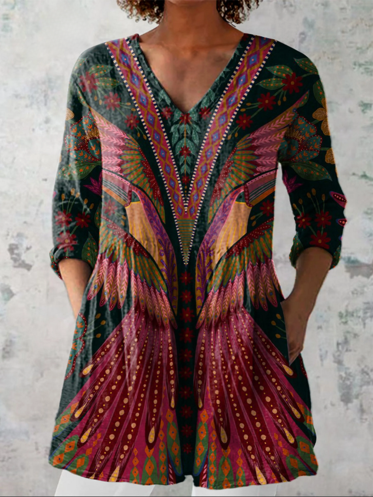 Gertrude | Long Flowing V-Neck Blouse