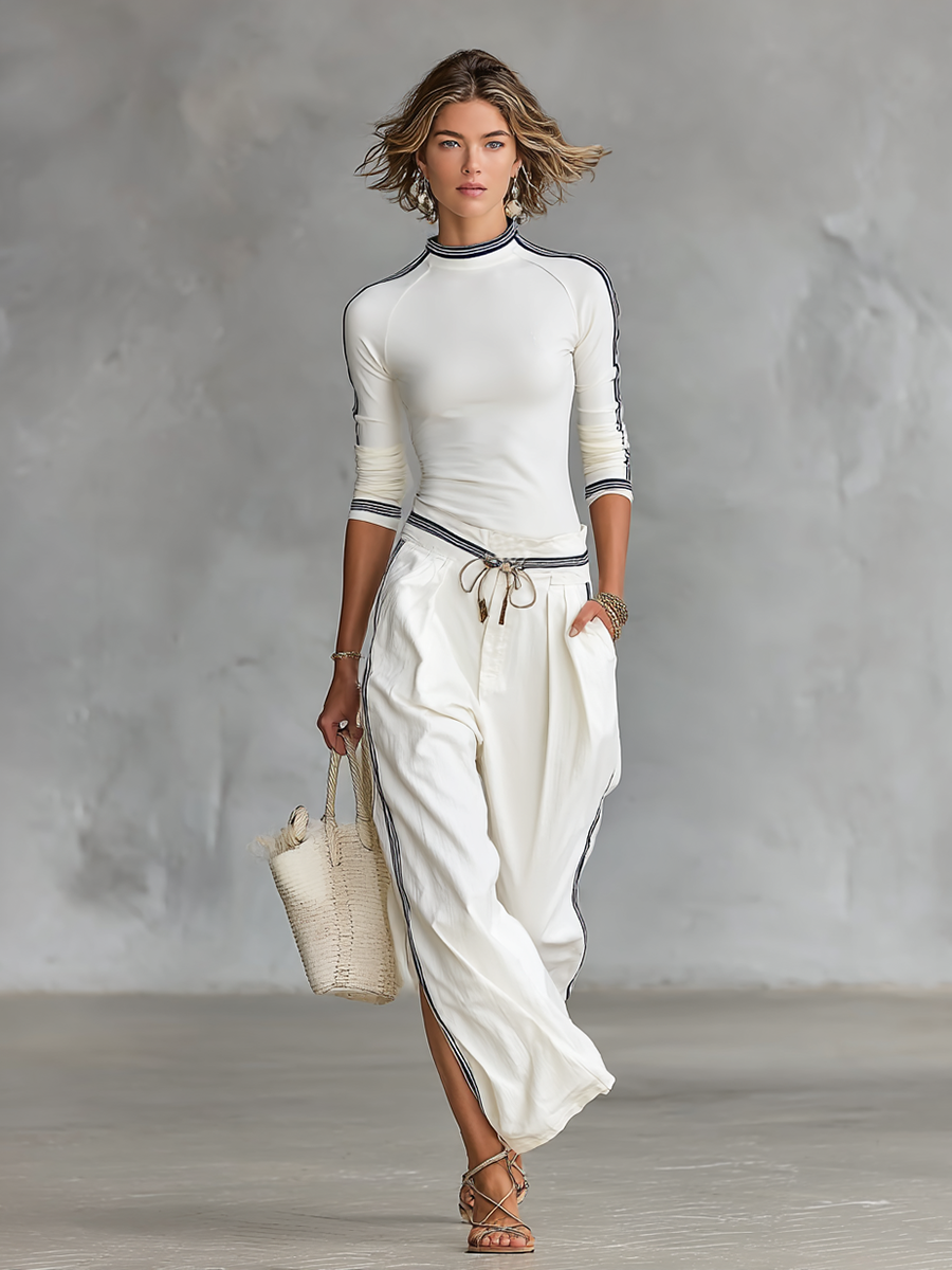 Nell | Wide-Leg Drawstring Athletic Set