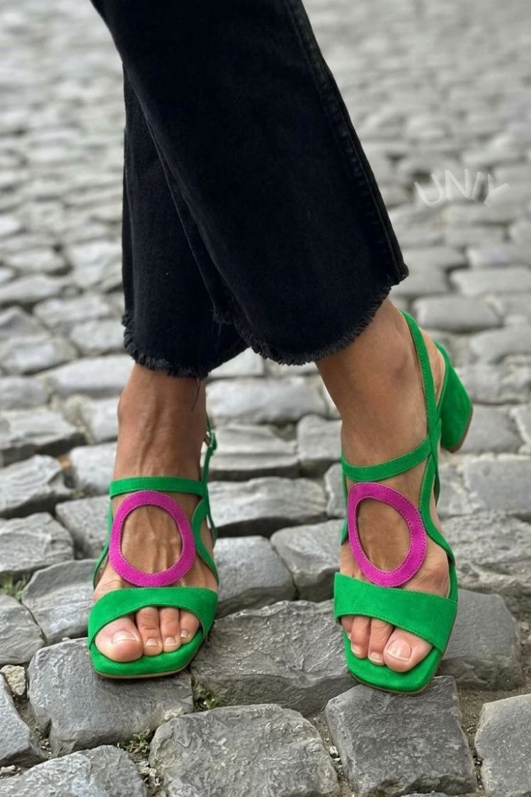 Yelena | Colorful Summer Square-Toe Sandals