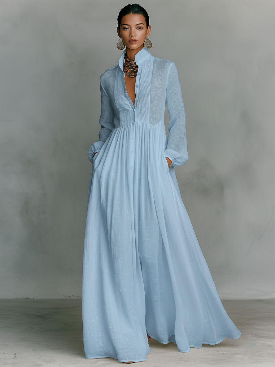 Gwendolyn | Patchwork Linen Maxi Dress