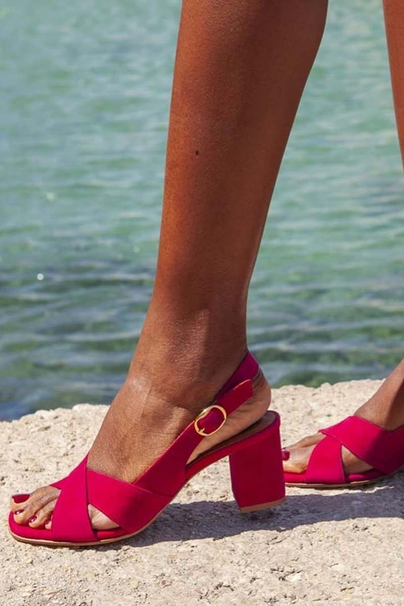 Monica | Block Heel Cross-Strap Sandals
