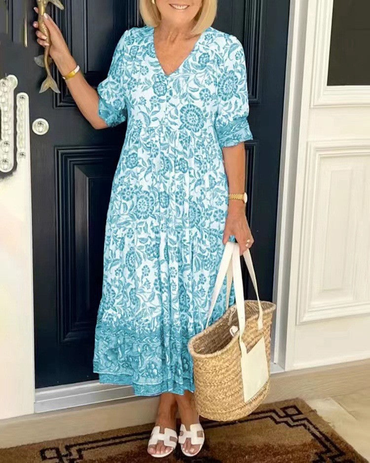 Annabel | Graceful V-Neck Floral Dress