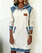 Yale | Cozy Contrast Hooded Dress