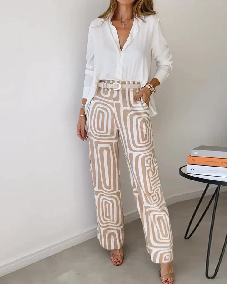 Irene | Geometric Print Two-Piece Set