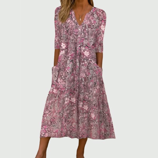 Ethelyn | Graceful Midi Dress With Pockets