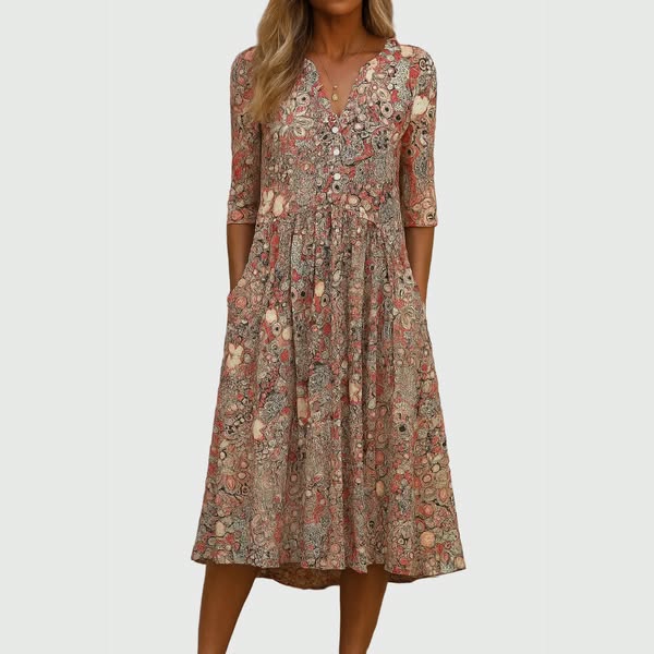 Ethelyn | Graceful Midi Dress With Pockets
