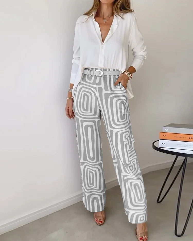 Irene | Geometric Print Two-Piece Set
