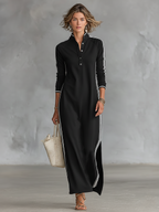 Ilia | Sweater Maxi Dress Button Collar