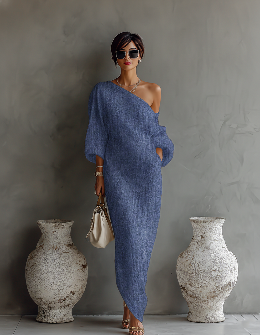 Myra | Off-Shoulder Linen Maxi Dress