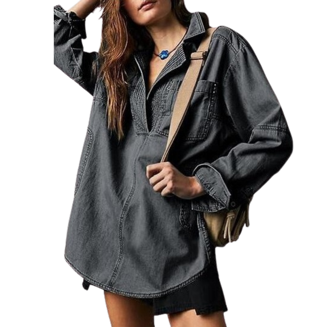 Joss | Tunic Top Chic V-Neck Denim