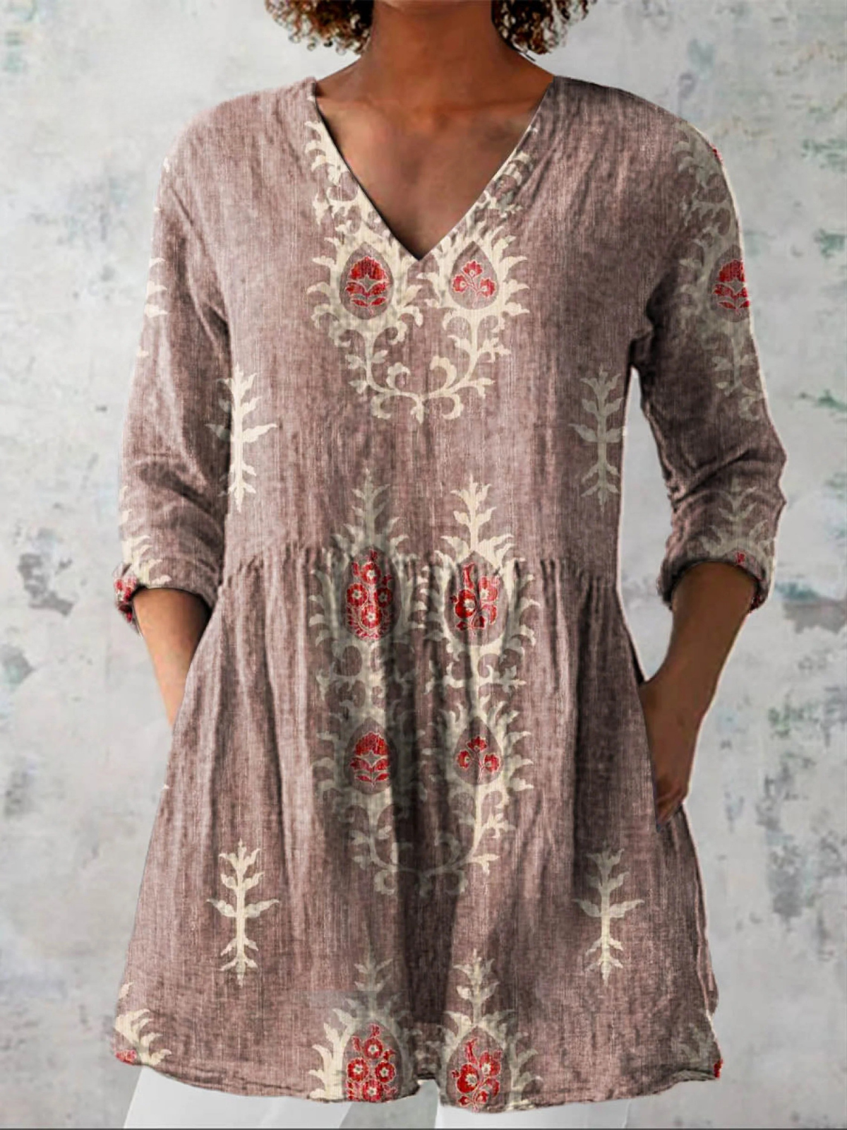 Boudica | Long V-Neck Blouse