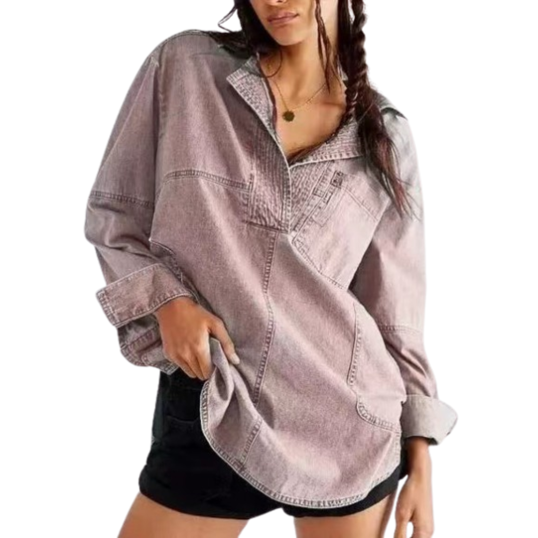 Joss | Tunic Top Chic V-Neck Denim