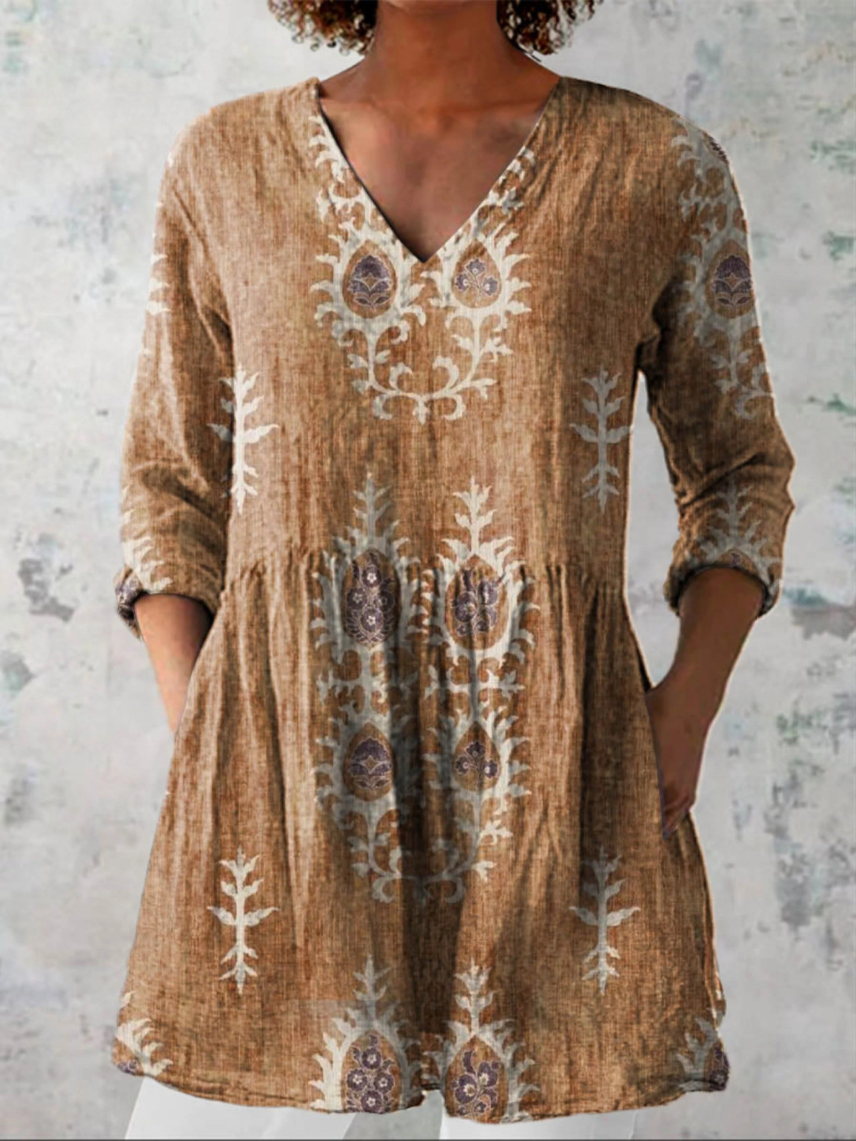 Boudica | Long V-Neck Blouse