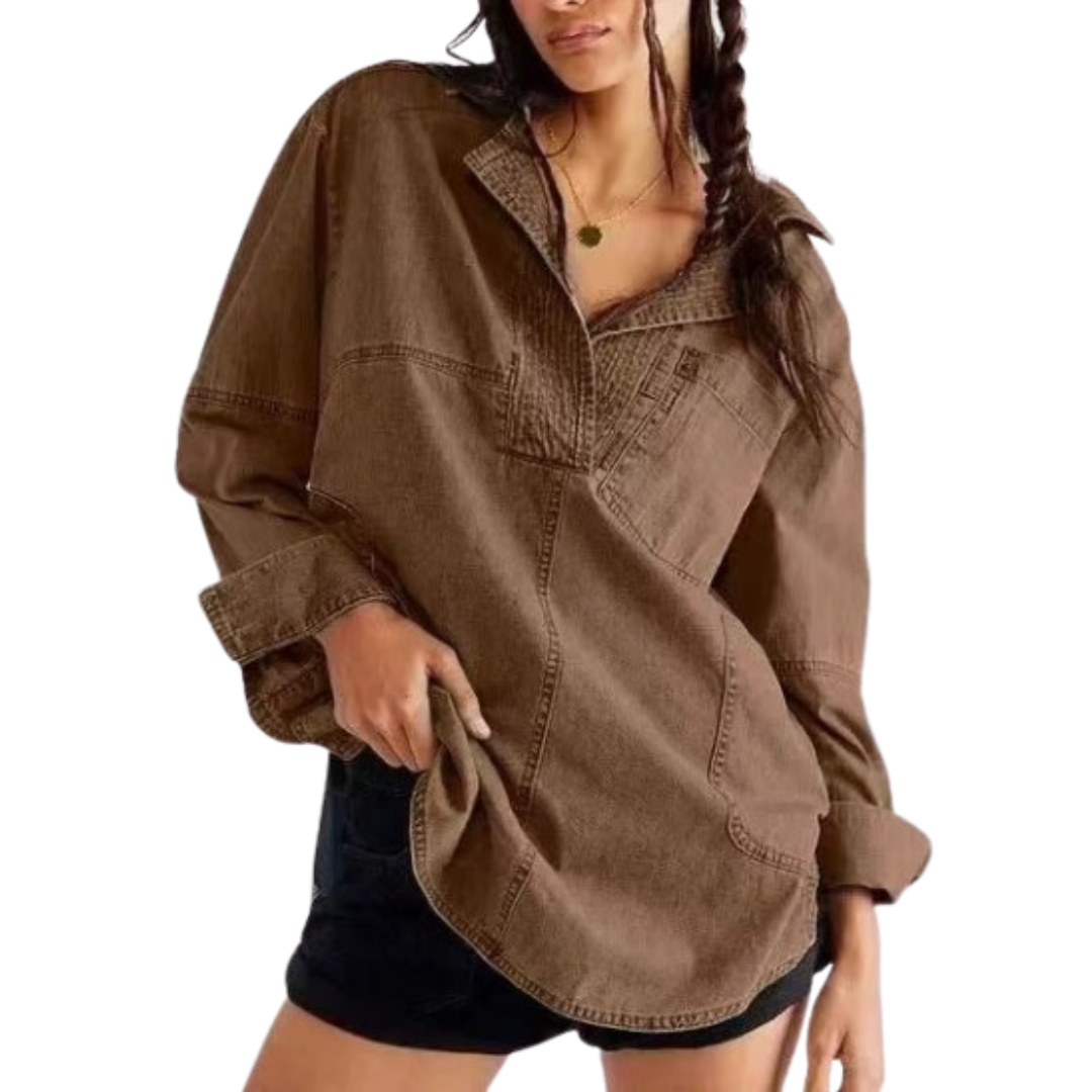 Joss | Tunic Top Chic V-Neck Denim