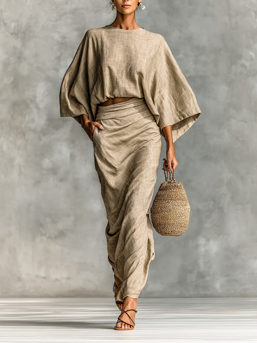 Trinidad | Linen-Cotton Two-Piece Skirt Set