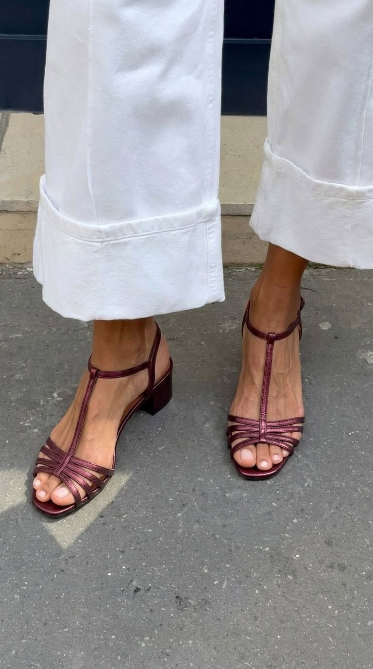 Ulyana | Gold Square-Heel Sandals
