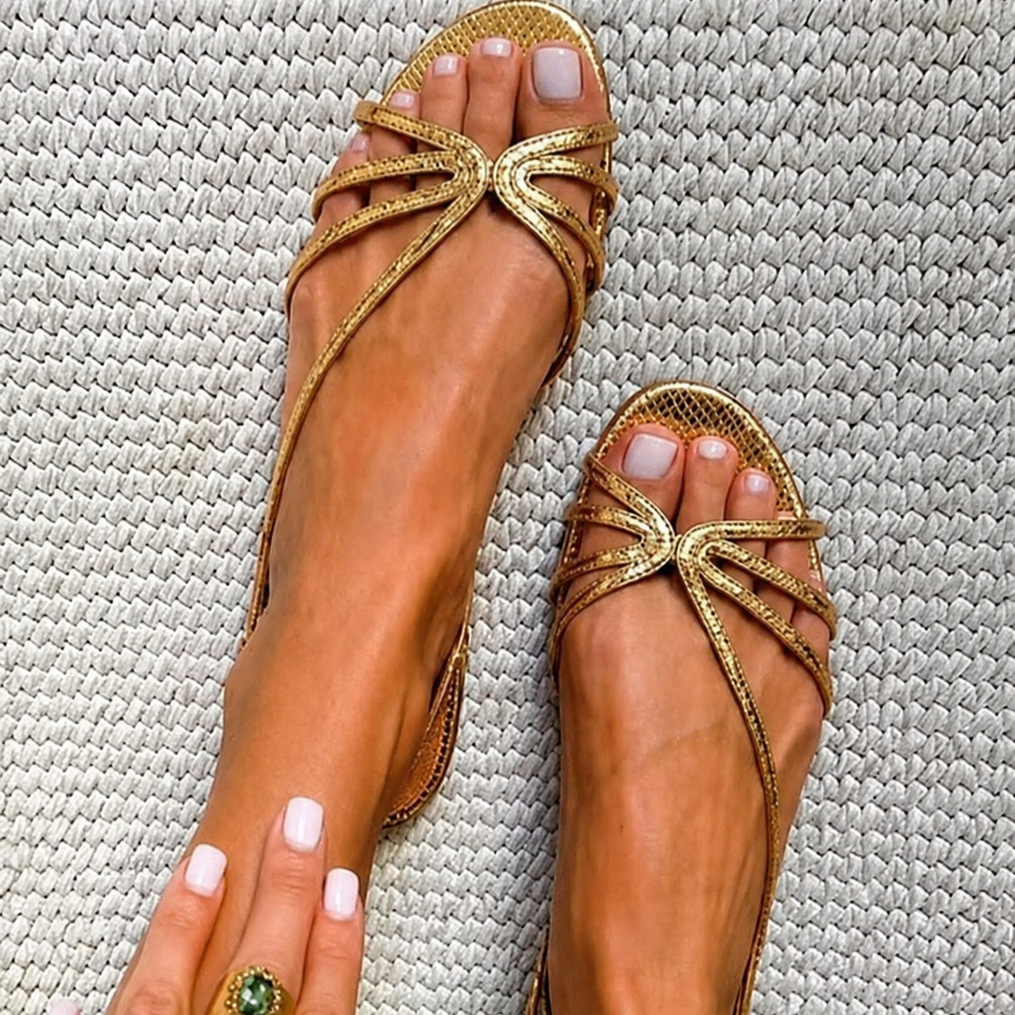 Haisley | Golden Summer Sandals