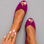 Yira | Fuchsia Suede Peep-Toe Sandals