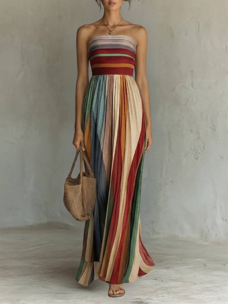 Kaelynn | Sleeveless Colorblock Maxi Dress