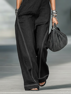 Renee | Sleeveless Wide-Leg Contrast Overalls