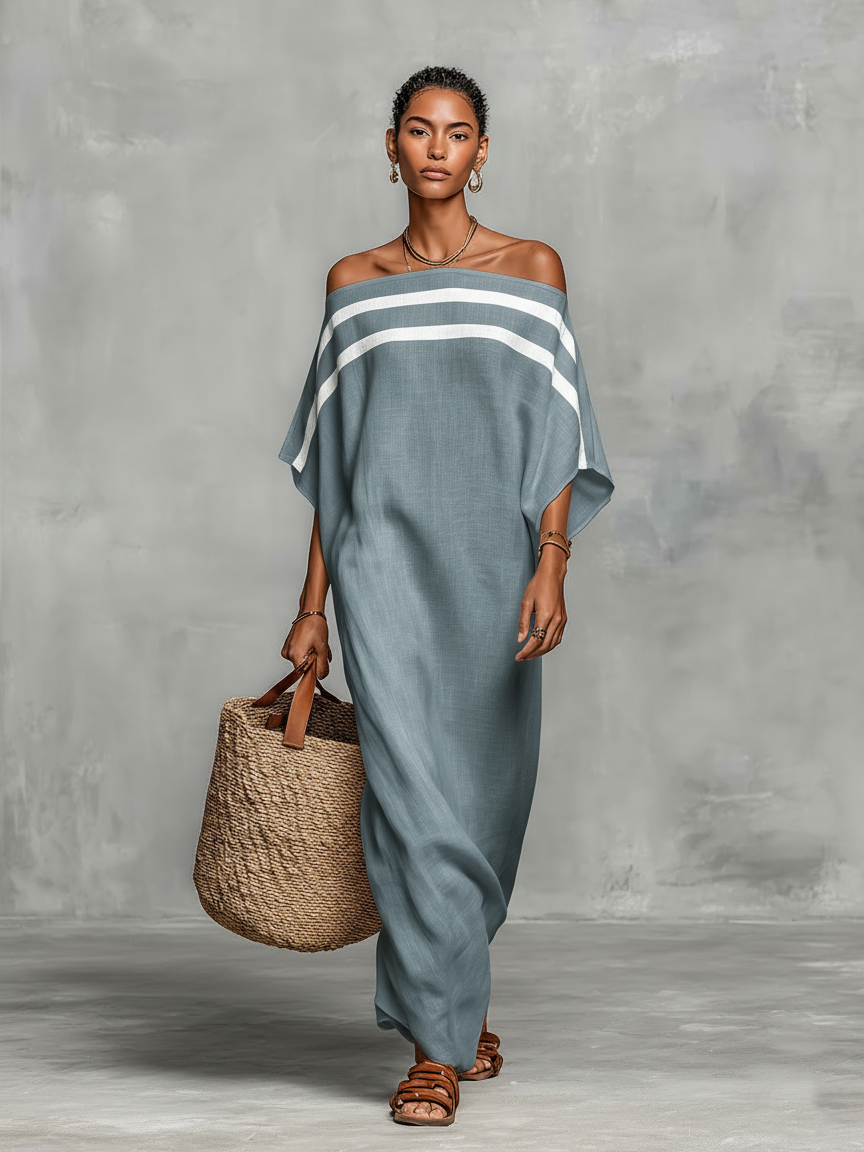Destiny | Linen Maxi Off-Shoulder Dress