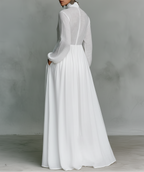 Henley | Flowing Button-Front Maxi Dress