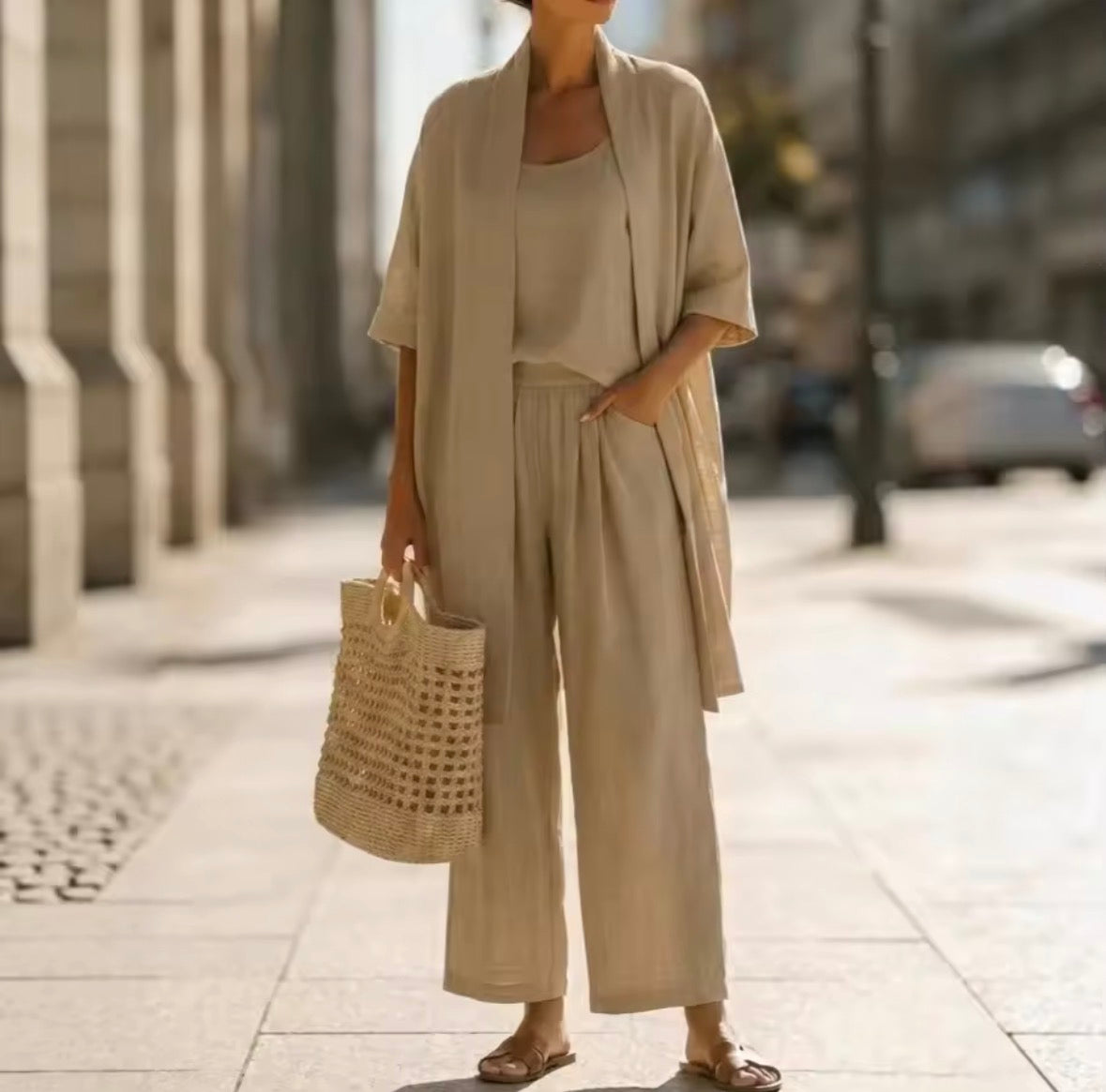 Raelyn | Elegant Three-Piece Linen Set