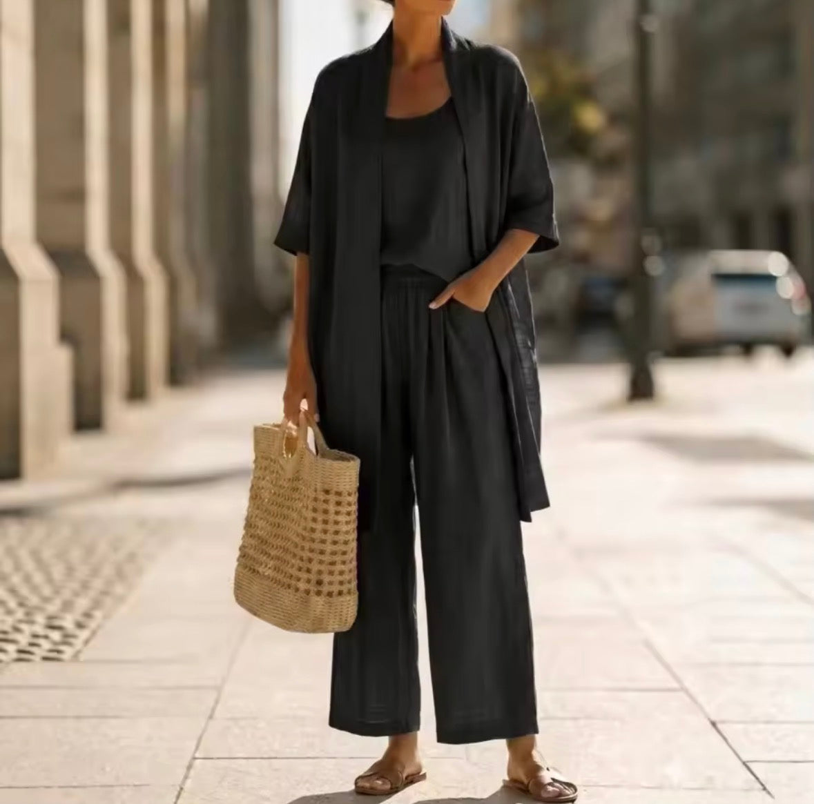 Raelyn | Elegant Three-Piece Linen Set