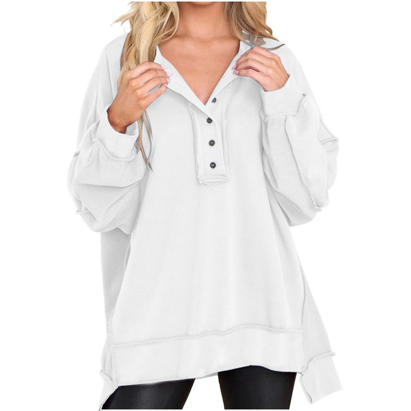 Tansy | Cozy Quarter-Button Sweatshirt