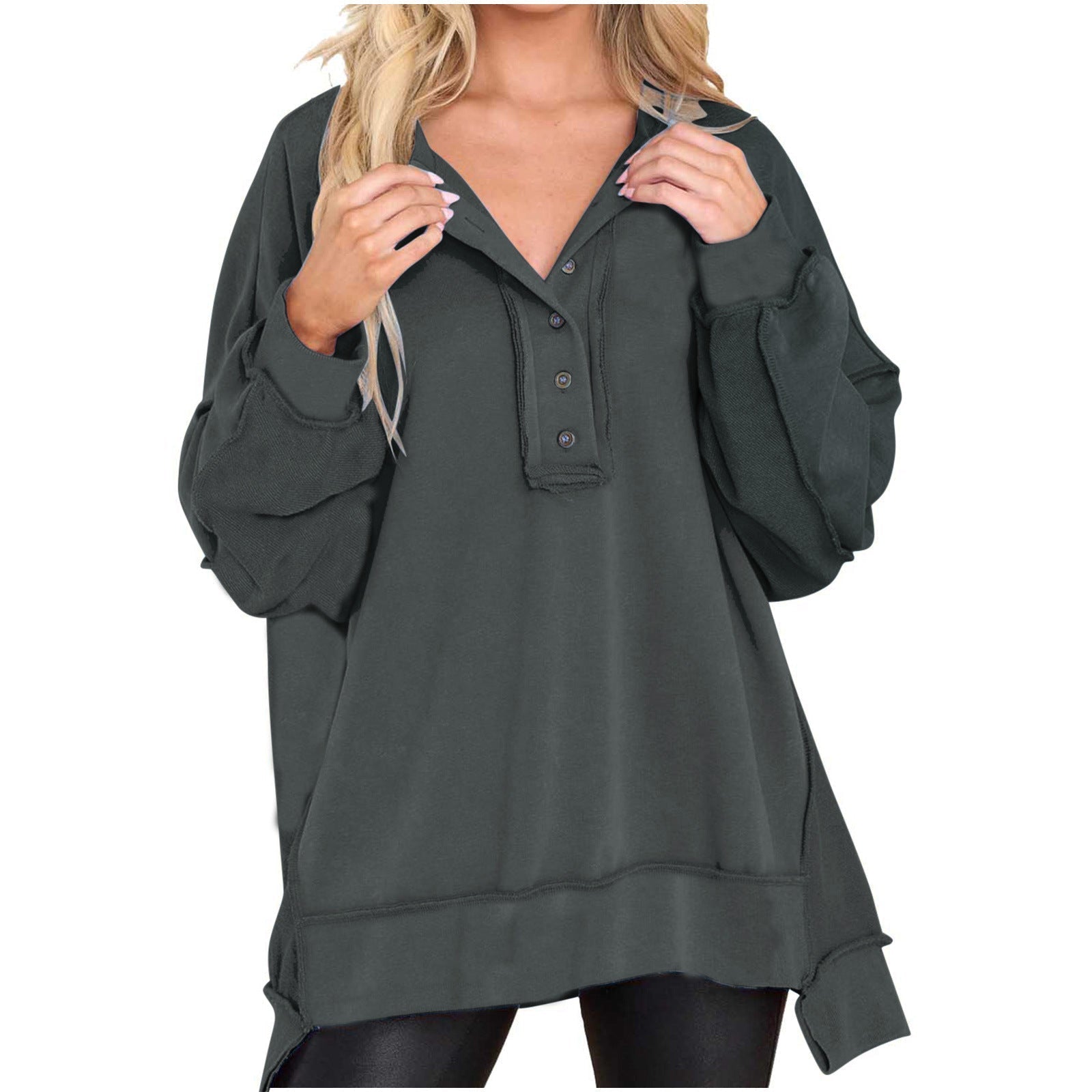 Tansy | Cozy Quarter-Button Sweatshirt