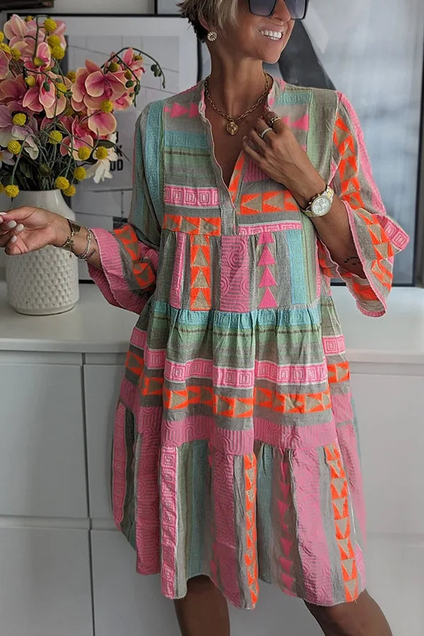 Shiloh | Patterned Flowing Midi Dress